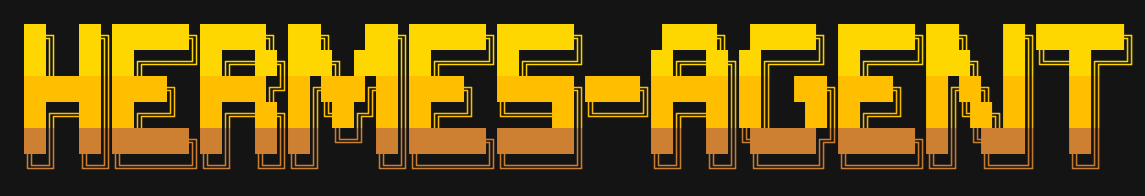 The Hermes Agent banner in yellow pixel lettering.